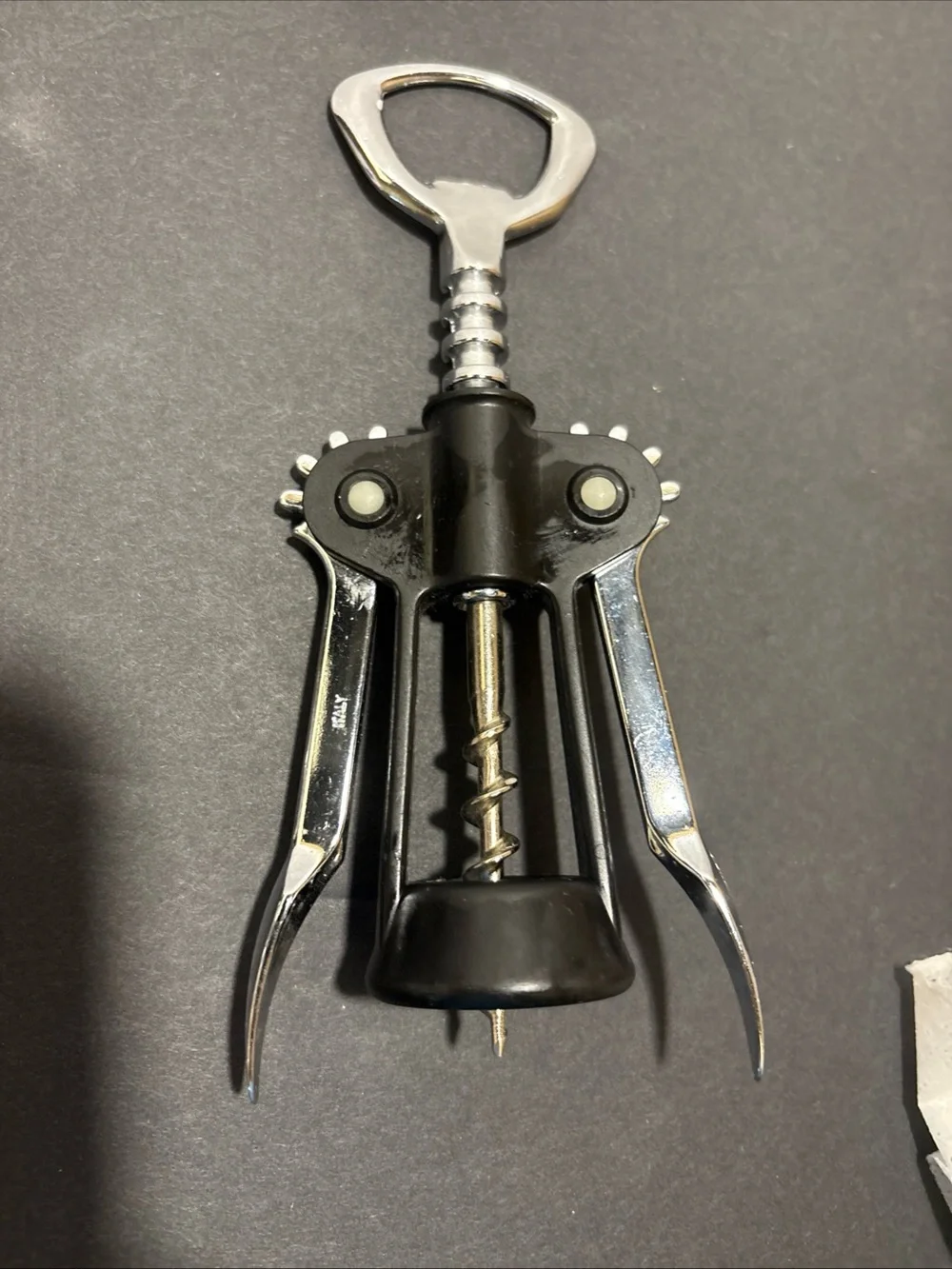 Vintage Italian Style Lot of 2 Metal Winged Corkscrews Wine Bottle Openers